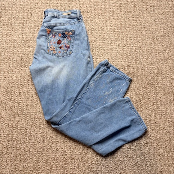 Pilcro and the Letterpress Denim - Pilcro and the Letterpress Light Blue Embroidered Boyfriend Jeans
